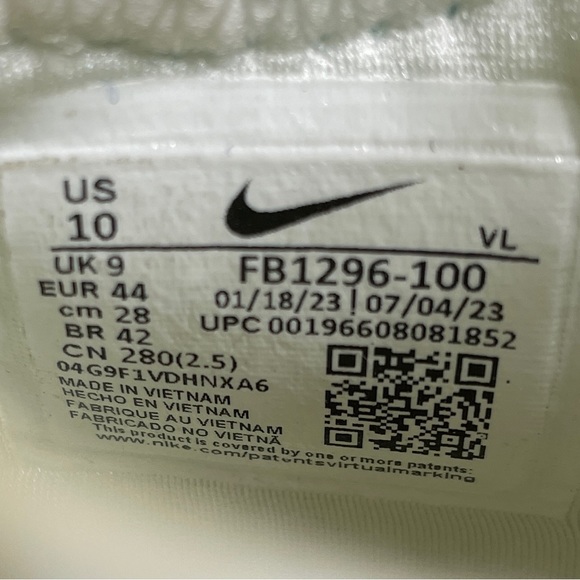 Nike Huarache 9 Elite Low LAX FG Cleats Size 10 White Metallic Gold FB1296-100 - Picture 7 of 7